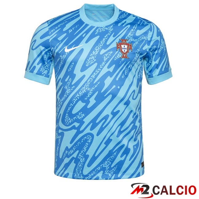 Maglie Calcio Personalizzate,Tute Calcio Squadre,Maglia Nazionale Italiana Calcio | Maglie Calcio Portogallo Portiere Blu UEFA Euro 2024