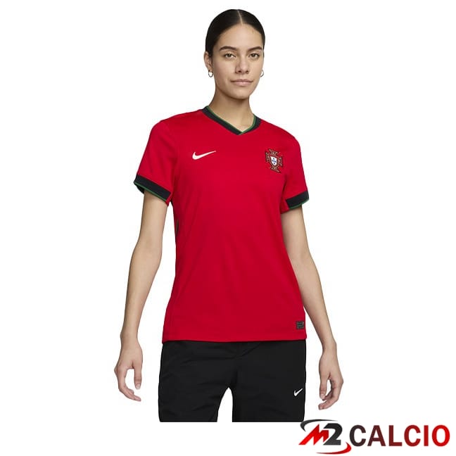 Maglie Calcio Personalizzate,Tute Calcio Squadre,Maglia Nazionale Italiana Calcio | Maglie Calcio Portogallo Donna Prima Rosso UEFA Euro 2024