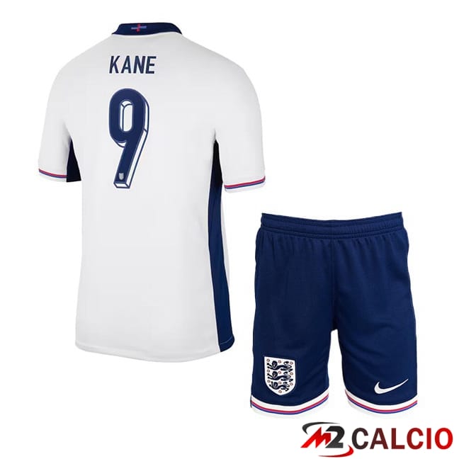 Maglie Calcio Personalizzate,Tute Calcio Squadre,Maglia Nazionale Italiana Calcio | Maglie Calcio Inghilterra (Kane 9) Bambino Prima Bianco UEFA Euro 2024