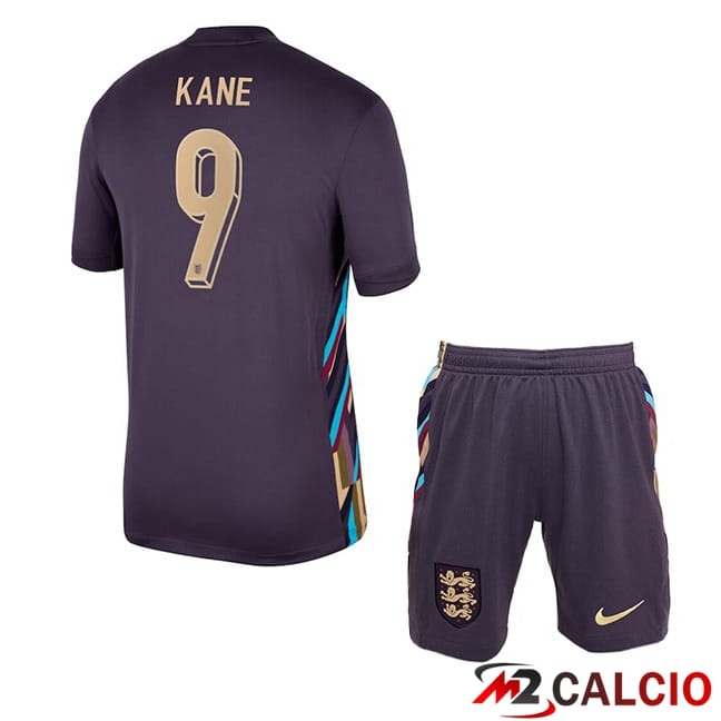 Maglie Calcio Personalizzate,Tute Calcio Squadre,Maglia Nazionale Italiana Calcio | Maglie Calcio Inghilterra (Kane 9) Bambino Seconda Viola UEFA Euro 2024