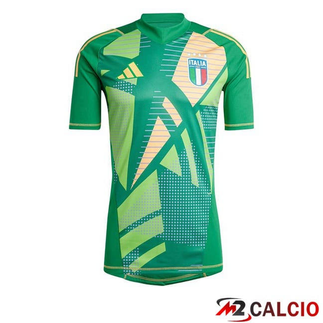 Maglie Calcio Personalizzate,Tute Calcio Squadre,Maglia Nazionale Italiana Calcio | Maglie Calcio Italia Portiere Verde 2024/2025