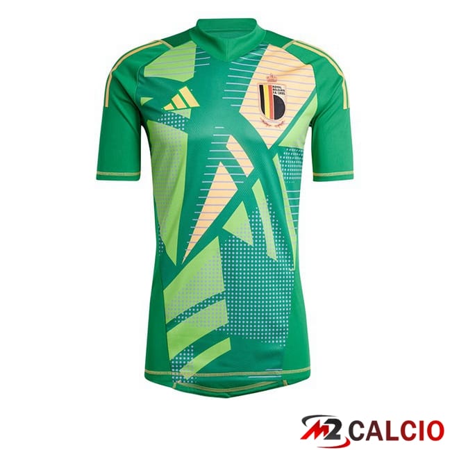 Maglie Calcio Belgio Portiere Verde UEFA Euro 2024