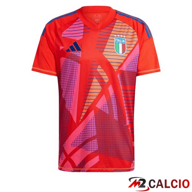 Maglie Calcio Personalizzate,Tute Calcio Squadre,Maglia Nazionale Italiana Calcio | Maglie Calcio Italia Portiere Rosso UEFA Euro 2024