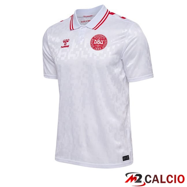 Maglie Calcio Personalizzate,Tute Calcio Squadre,Maglia Nazionale Italiana Calcio | Maglie Calcio Danimarca Seconda Bianco 2024/2025