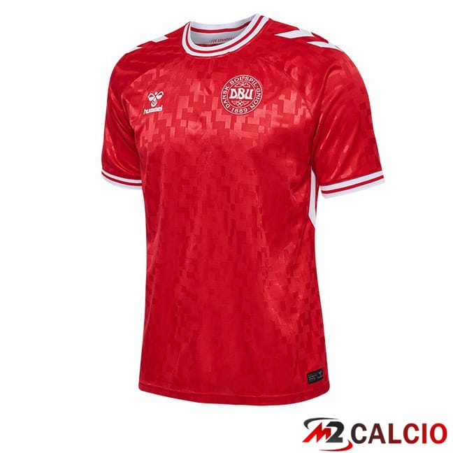 Maglie Calcio Personalizzate,Tute Calcio Squadre,Maglia Nazionale Italiana Calcio | Maglie Calcio Danimarca Prima Rosso UEFA Euro 2024