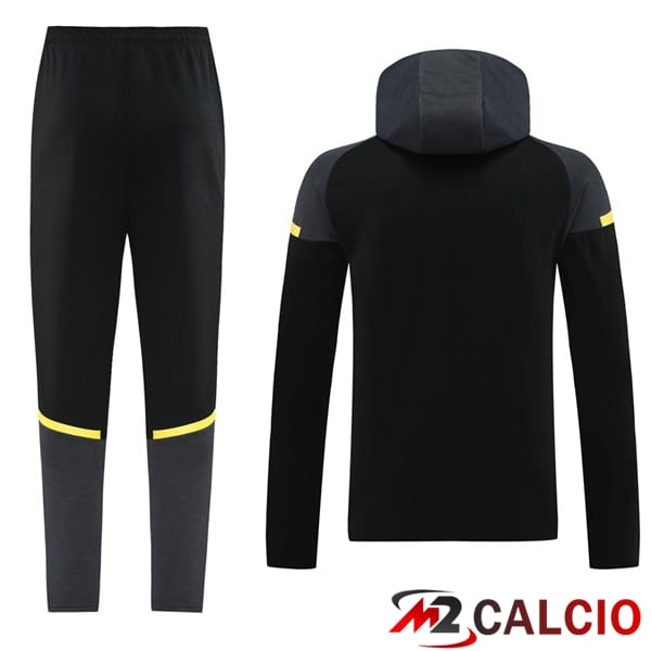 Tuta Calcio - Felpa Con Cappuccio Dortmund BVB Nero 2024/2025