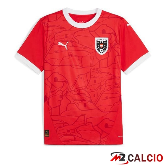 Maglie Calcio Personalizzate,Tute Calcio Squadre,Maglia Nazionale Italiana Calcio | Maglie Calcio Austria Prima Rosso UEFA Euro 2024