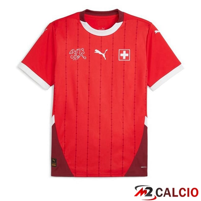 Maglie Calcio Personalizzate,Tute Calcio Squadre,Maglia Nazionale Italiana Calcio | Maglie Calcio Svizzero Prima Rosso UEFA Euro 2024