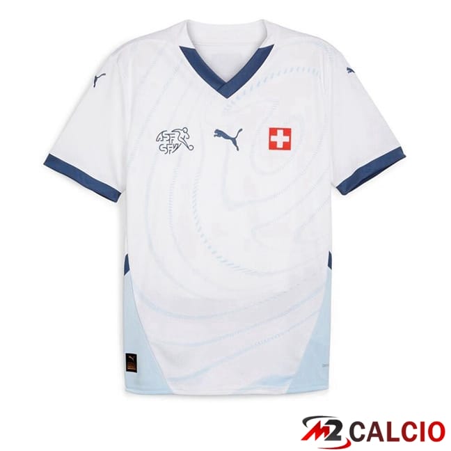 Maglie Calcio Personalizzate,Tute Calcio Squadre,Maglia Nazionale Italiana Calcio | Maglie Calcio Svizzero Seconda Bianco UEFA Euro 2024