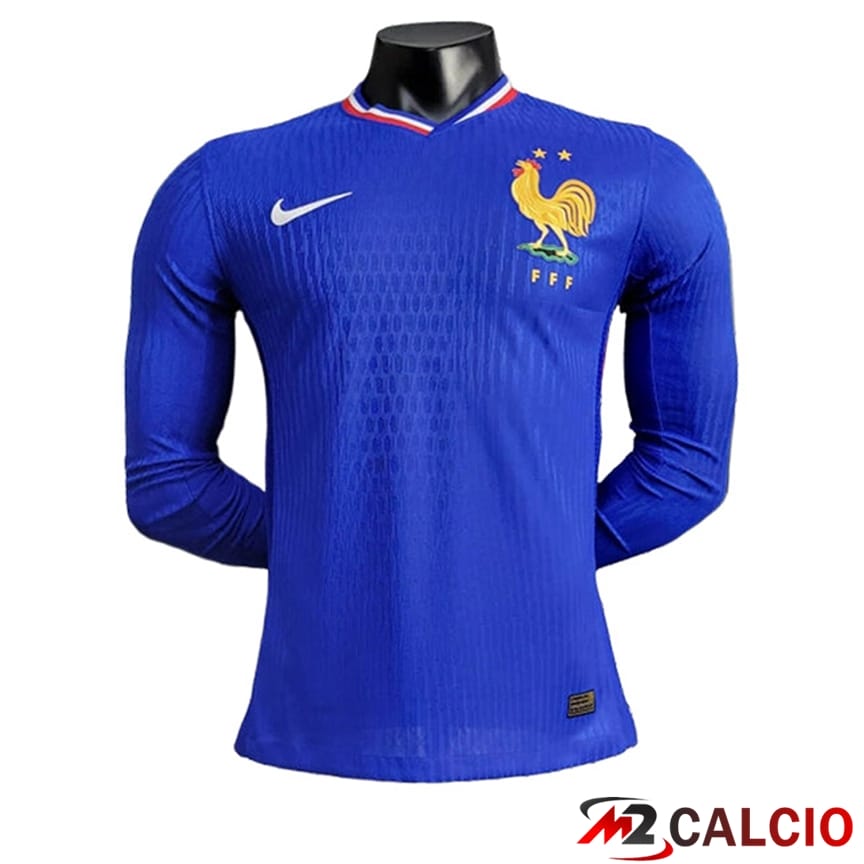 Maglie Calcio Personalizzate,Tute Calcio Squadre,Maglia Nazionale Italiana Calcio | Maglie Calcio Francia Manica Lunga Prima UEFA Euro 2024
