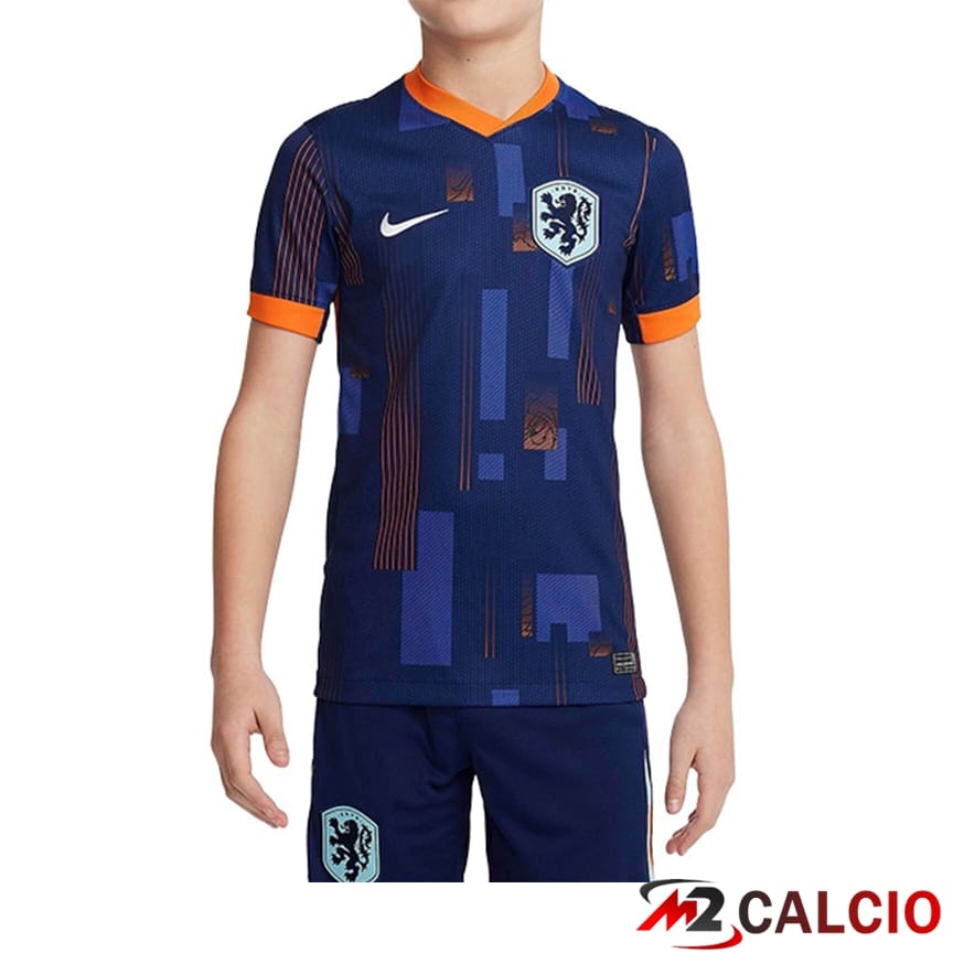Maglie Calcio Personalizzate,Tute Calcio Squadre,Maglia Nazionale Italiana Calcio | Maglie Calcio Paesi Bassi Bambino Seconda 2024/2025