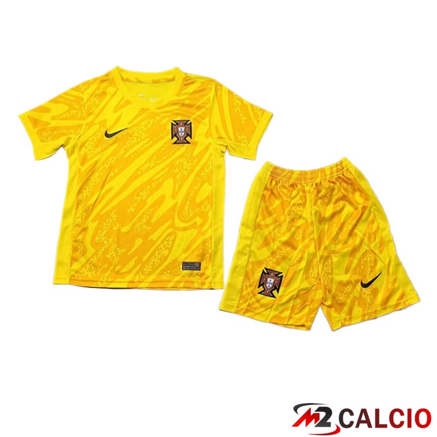 Maglie Calcio Personalizzate,Tute Calcio Squadre,Maglia Nazionale Italiana Calcio | Maglie Calcio Portogallo Bambino Portiere UEFA Euro 2024