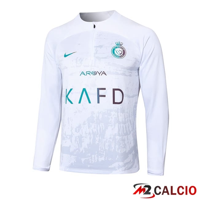 Maglie Calcio Personalizzate,Tute Calcio Squadre,Maglia Nazionale Italiana Calcio | Felpa Allenamento Al-Nassr FC Bianco 2024/2025
