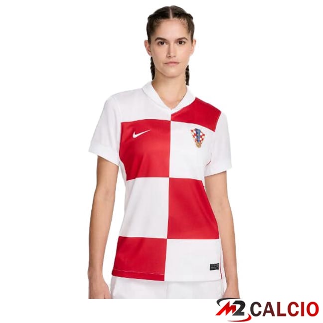 Maglie Calcio Personalizzate,Tute Calcio Squadre,Maglia Nazionale Italiana Calcio | Maglie Calcio Croazia Donna Prima Bianco 2024/2025