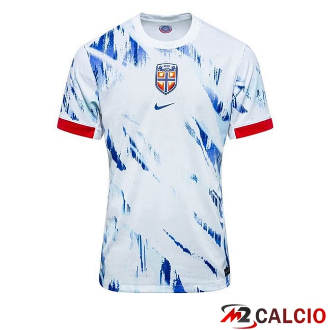 Maglie Calcio Personalizzate,Tute Calcio Squadre,Maglia Nazionale Italiana Calcio | Maglie Calcio Norvegia Seconda Bianco 2024/2025