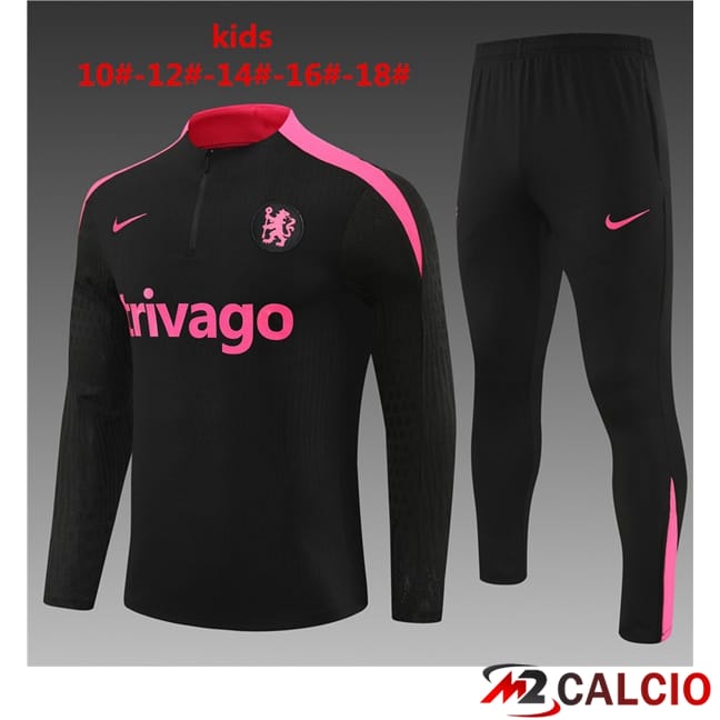 Maglie Calcio Personalizzate,Tute Calcio Squadre,Maglia Nazionale Italiana Calcio | Tuta Calcio FC Chelsea Bambino Nero 2024/2025