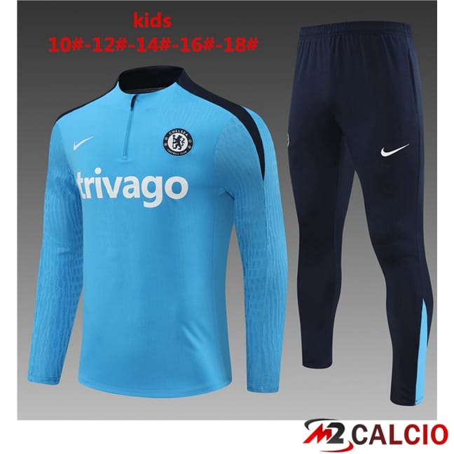 Maglie Calcio Personalizzate,Tute Calcio Squadre,Maglia Nazionale Italiana Calcio | Tuta Calcio FC Chelsea Bambino Blu 2024/2025