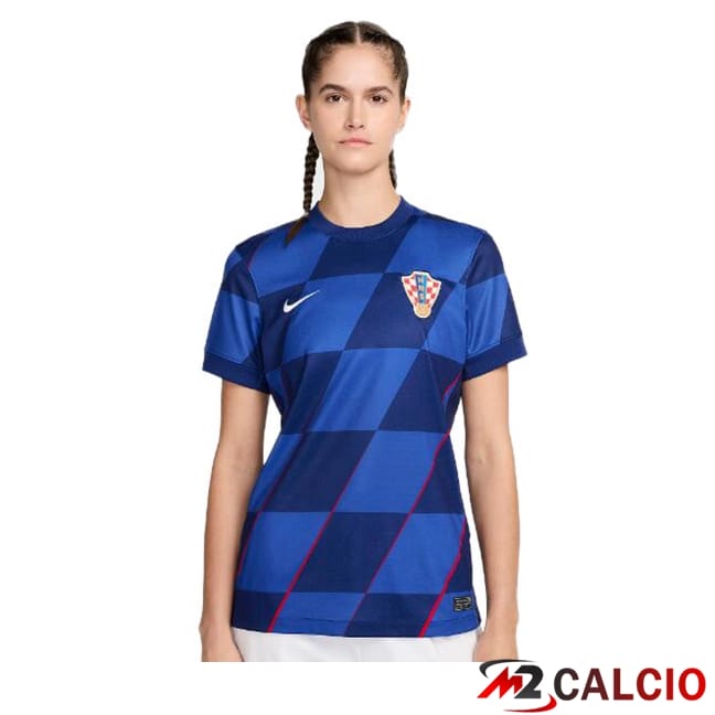 Maglie Calcio Personalizzate,Tute Calcio Squadre,Maglia Nazionale Italiana Calcio | Maglie Calcio Croazia Donna Seconda Blu UEFA Euro 2024