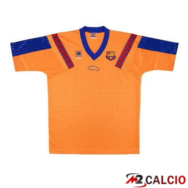 Maglie Calcio Personalizzate,Tute Calcio Squadre,Maglia Nazionale Italiana Calcio | Maglie Calcio FC Barcellona Retro Seconda Arancia 1991-1992