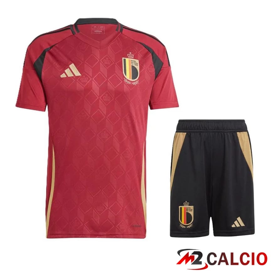 Maglie Calcio Personalizzate,Tute Calcio Squadre,Maglia Nazionale Italiana Calcio | Maglia Nazionale Belgio Prima + Pantaloncini UEFA Euro 2024