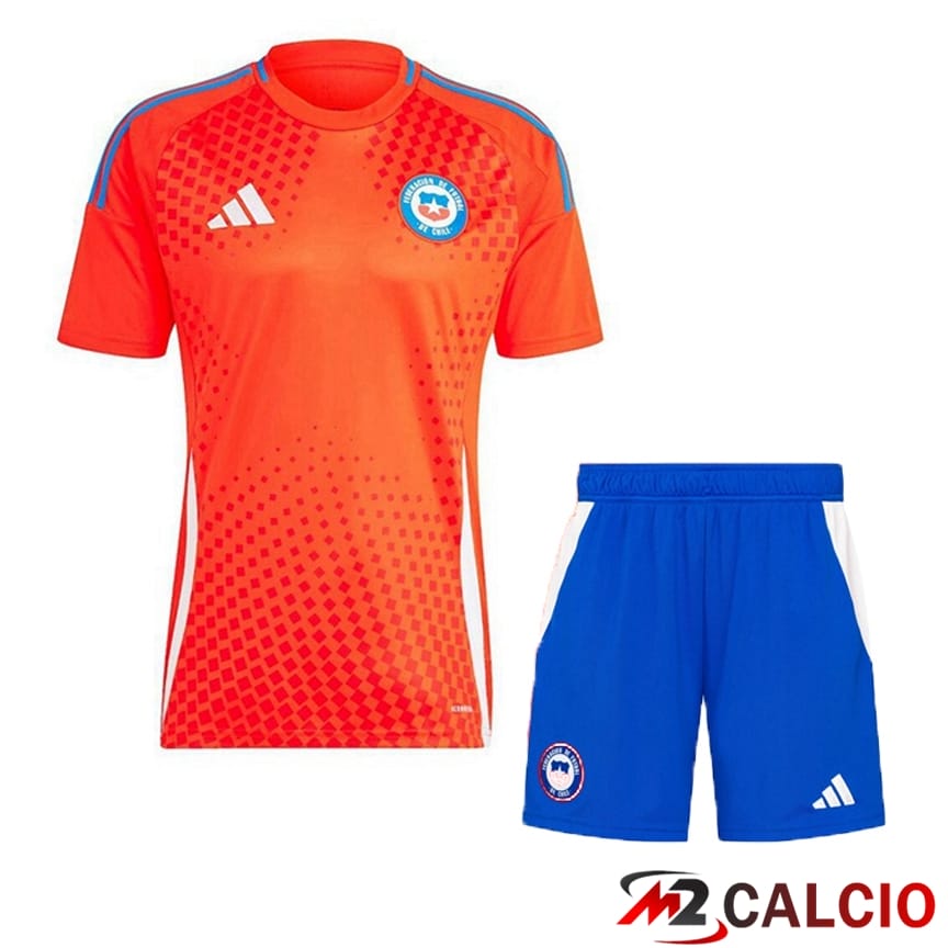 Maglie Calcio Personalizzate,Tute Calcio Squadre,Maglia Nazionale Italiana Calcio | Maglia Nazionale Chile Prima + Pantaloncini 2024/2025