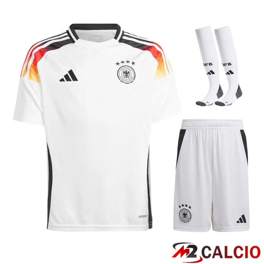 Maglie Calcio Personalizzate,Tute Calcio Squadre,Maglia Nazionale Italiana Calcio | Maglia Nazionale Germania Prima (Pantaloncini + Calzini) 2024/2025