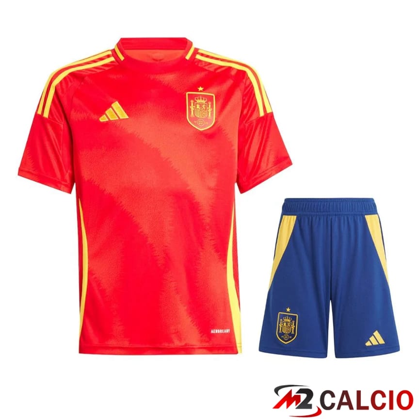 Maglie Calcio Personalizzate,Tute Calcio Squadre,Maglia Nazionale Italiana Calcio | Maglia Nazionale Spagna Prima + Pantaloncini UEFA Euro 2024