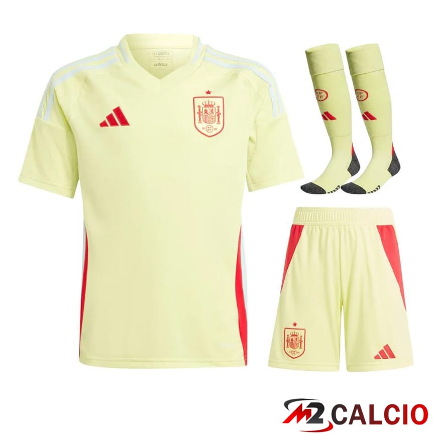 Maglie Calcio Personalizzate,Tute Calcio Squadre,Maglia Nazionale Italiana Calcio | Maglia Nazionale Spagna Seconda (Pantaloncini + Calzini) UEFA Euro 2024