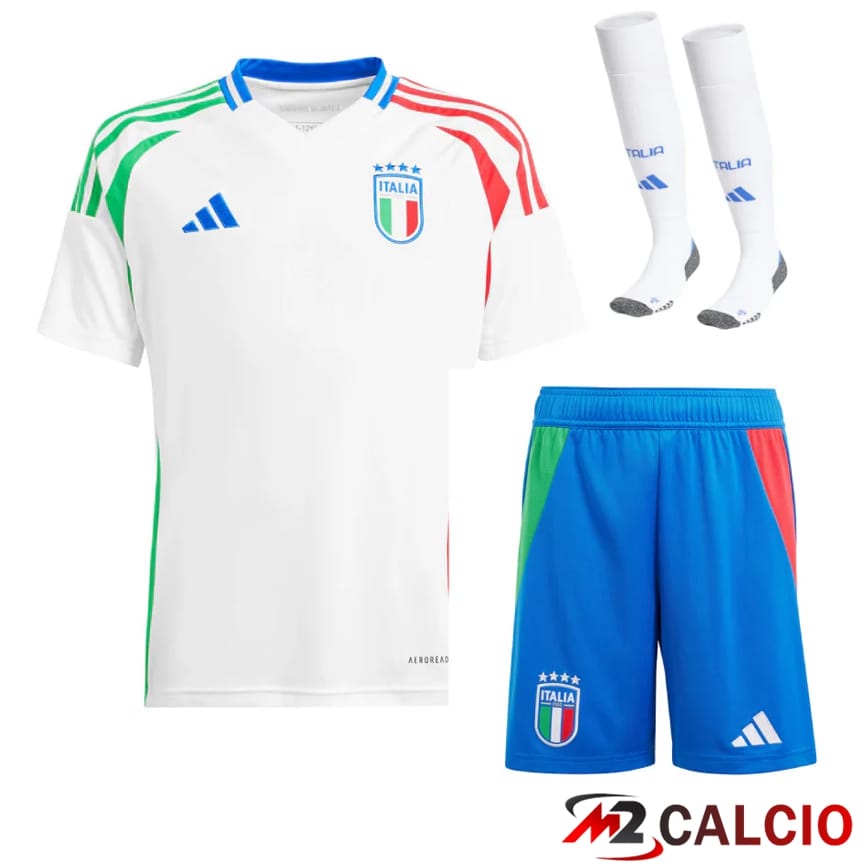 Maglie Calcio Personalizzate,Tute Calcio Squadre,Maglia Nazionale Italiana Calcio | Maglia Nazionale Italia Seconda (Pantaloncini + Calzini) 2024/2025