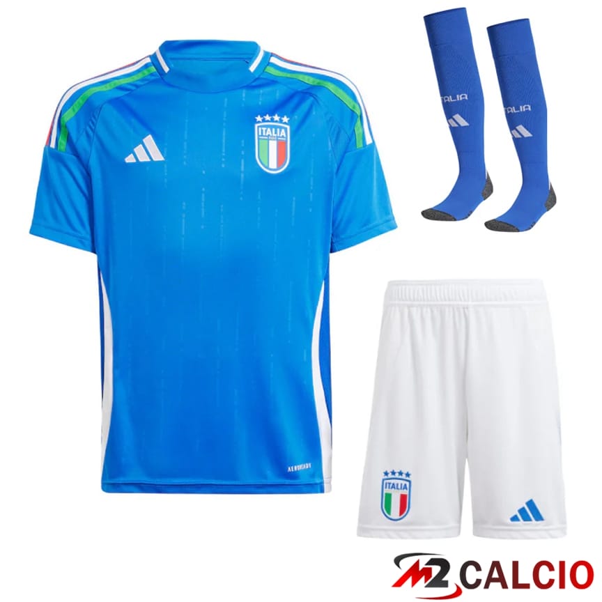 Maglie Calcio Personalizzate,Tute Calcio Squadre,Maglia Nazionale Italiana Calcio | Maglia Nazionale Italia Prima (Pantaloncini + Calzini) 2024/2025