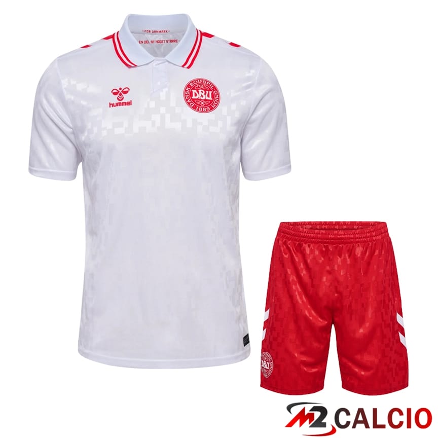Maglie Calcio Personalizzate,Tute Calcio Squadre,Maglia Nazionale Italiana Calcio | Maglia Nazionale Danimarca Seconda + Pantaloncini UEFA Euro 2024