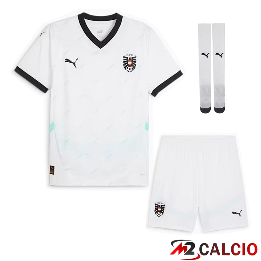 Maglie Calcio Personalizzate,Tute Calcio Squadre,Maglia Nazionale Italiana Calcio | Maglia Nazionale Austria Seconda (Pantaloncini + Calzini) UEFA Euro 2024