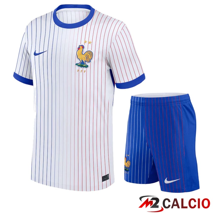 Maglie Calcio Personalizzate,Tute Calcio Squadre,Maglia Nazionale Italiana Calcio | Maglia Nazionale Francia Seconda + Pantaloncini UEFA Euro 2024