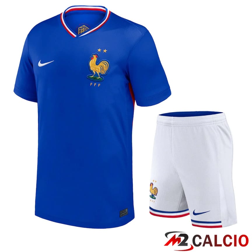 Maglie Calcio Personalizzate,Tute Calcio Squadre,Maglia Nazionale Italiana Calcio | Maglia Nazionale Francia Prima + Pantaloncini UEFA Euro 2024