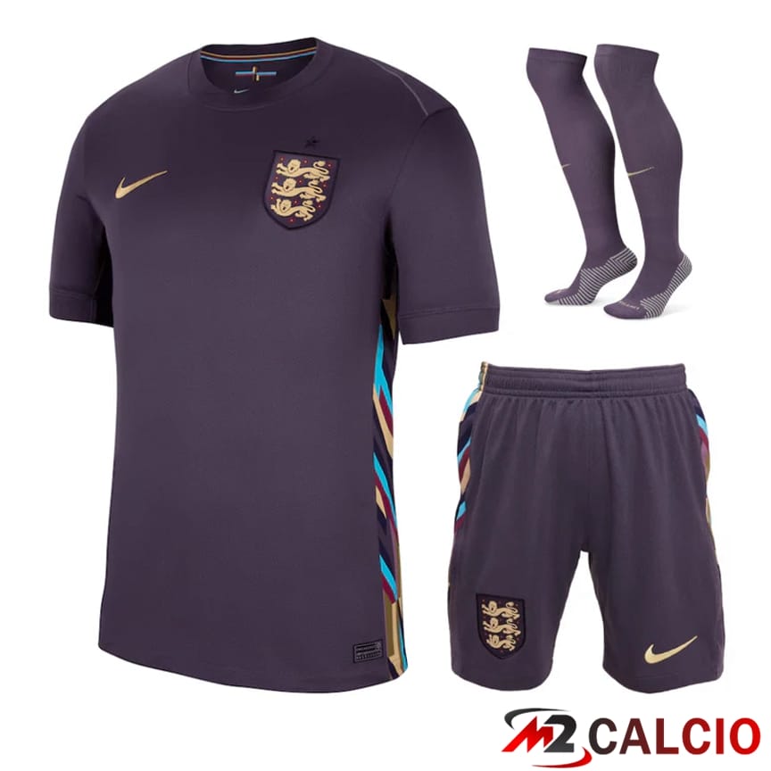 Maglie Calcio Personalizzate,Tute Calcio Squadre,Maglia Nazionale Italiana Calcio | Maglia Nazionale Inghilterra Seconda (Pantaloncini + Calzini) UEFA Euro 2024
