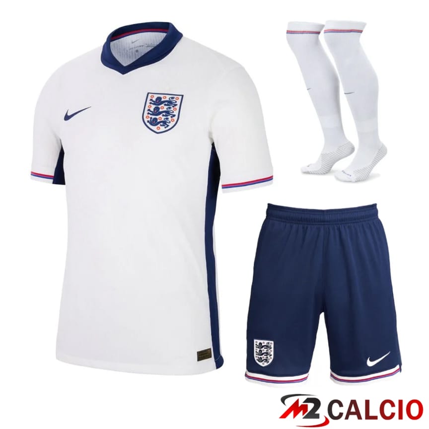 Maglie Calcio Personalizzate,Tute Calcio Squadre,Maglia Nazionale Italiana Calcio | Maglia Nazionale Inghilterra Prima (Pantaloncini + Calzini) UEFA Euro 2024