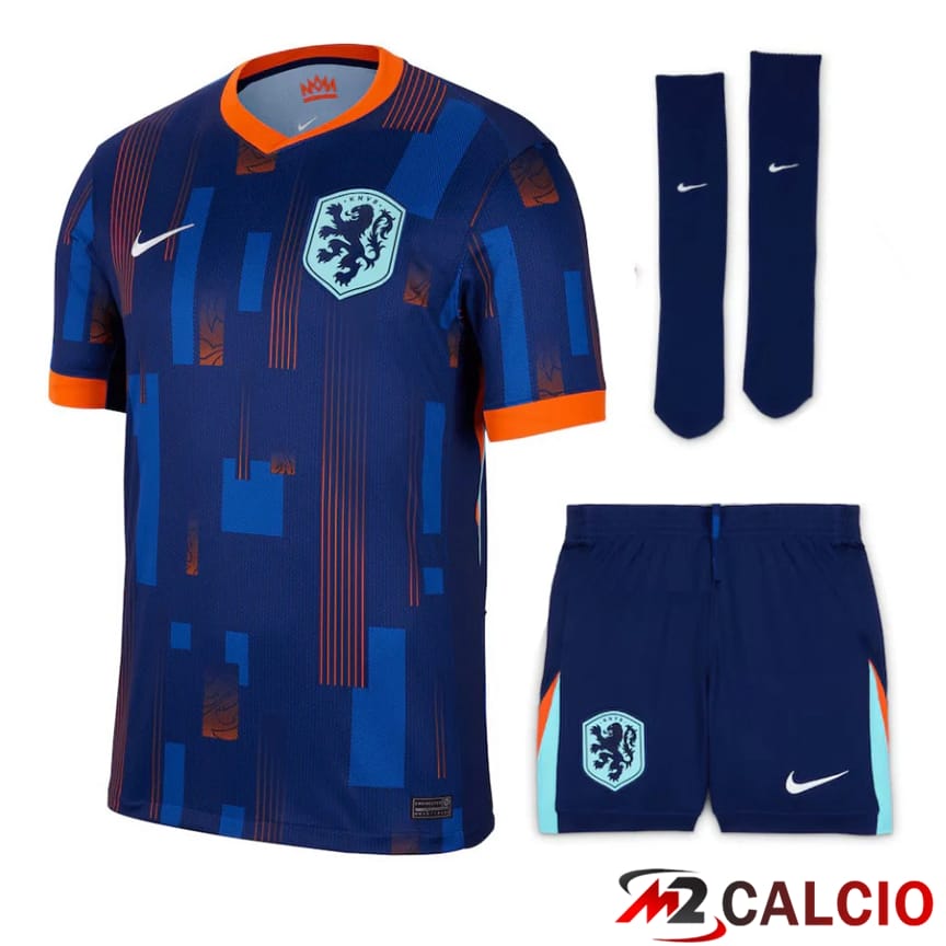 Maglie Calcio Personalizzate,Tute Calcio Squadre,Maglia Nazionale Italiana Calcio | Maglia Nazionale Paesi Bassi Prima (Pantaloncini + Calzini) UEFA Euro 2024
