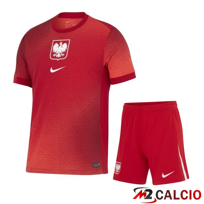 Maglie Calcio Personalizzate,Tute Calcio Squadre,Maglia Nazionale Italiana Calcio | Maglia Nazionale Polonia Seconda + Pantaloncini UEFA Euro 2024