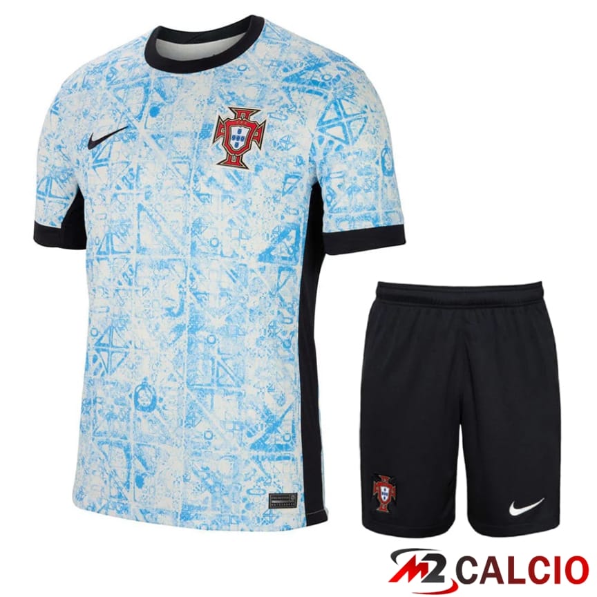 Maglie Calcio Personalizzate,Tute Calcio Squadre,Maglia Nazionale Italiana Calcio | Maglia Nazionale Portogallo Seconda + Pantaloncini UEFA Euro 2024