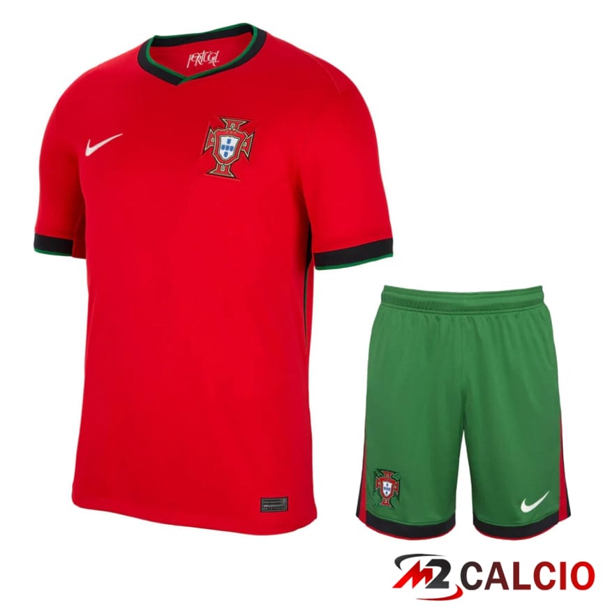 Maglie Calcio Personalizzate,Tute Calcio Squadre,Maglia Nazionale Italiana Calcio | Maglia Nazionale Portogallo Prima + Pantaloncini UEFA Euro 2024
