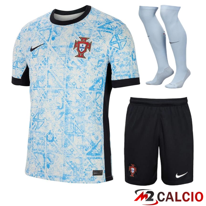 Maglie Calcio Personalizzate,Tute Calcio Squadre,Maglia Nazionale Italiana Calcio | Maglia Nazionale Portogallo Seconda (Pantaloncini + Calzini) UEFA Euro 2024