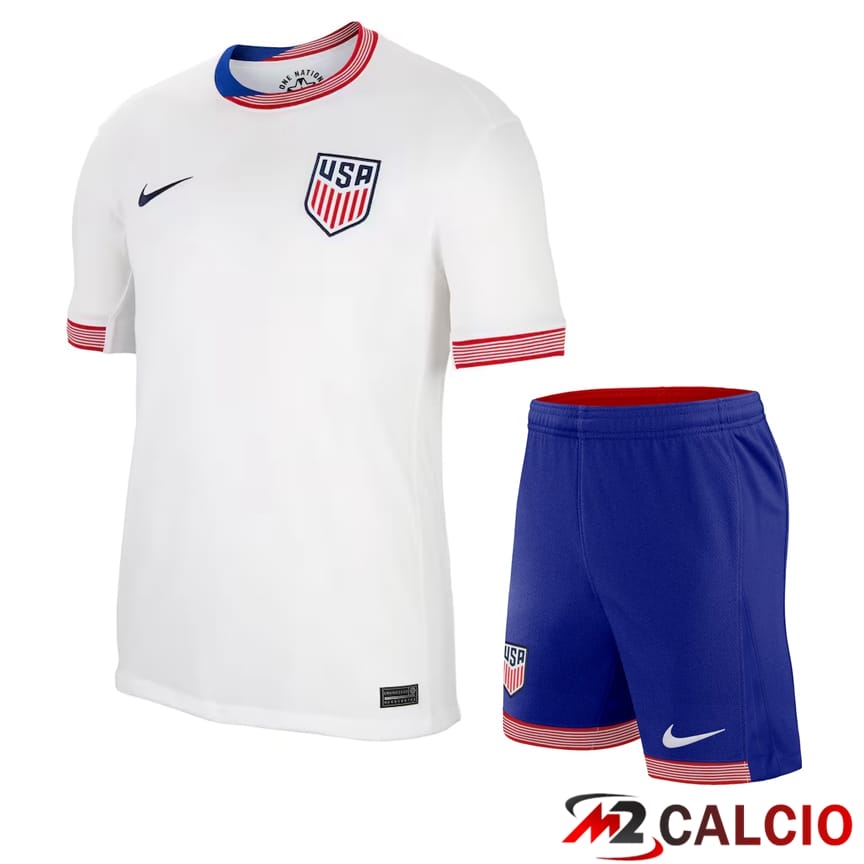 Maglie Calcio Personalizzate,Tute Calcio Squadre,Maglia Nazionale Italiana Calcio | Maglia Nazionale USA Prima + Pantaloncini 2024/2025