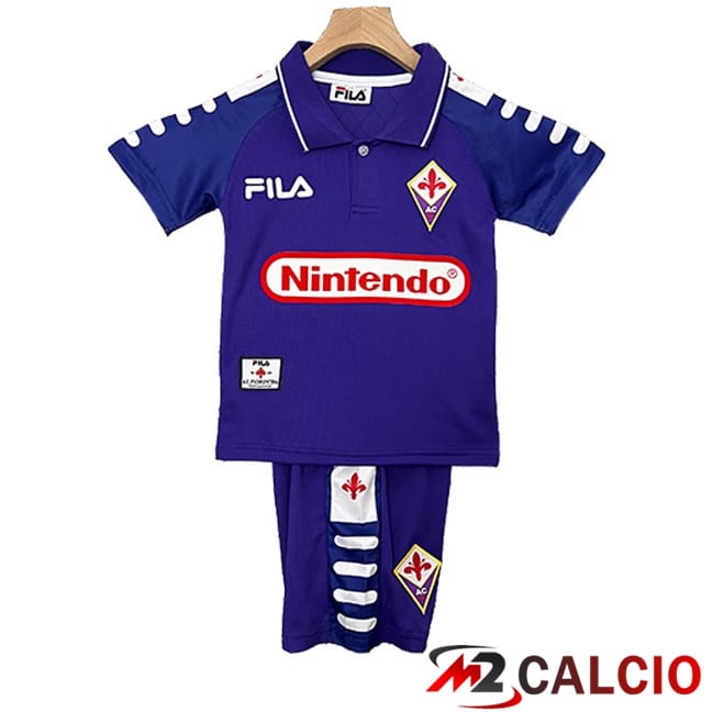 Maglie Calcio Personalizzate,Tute Calcio Squadre,Maglia Nazionale Italiana Calcio | Maglie Calcio ACF Fiorentina Retro Bambino Prima 1998/1999