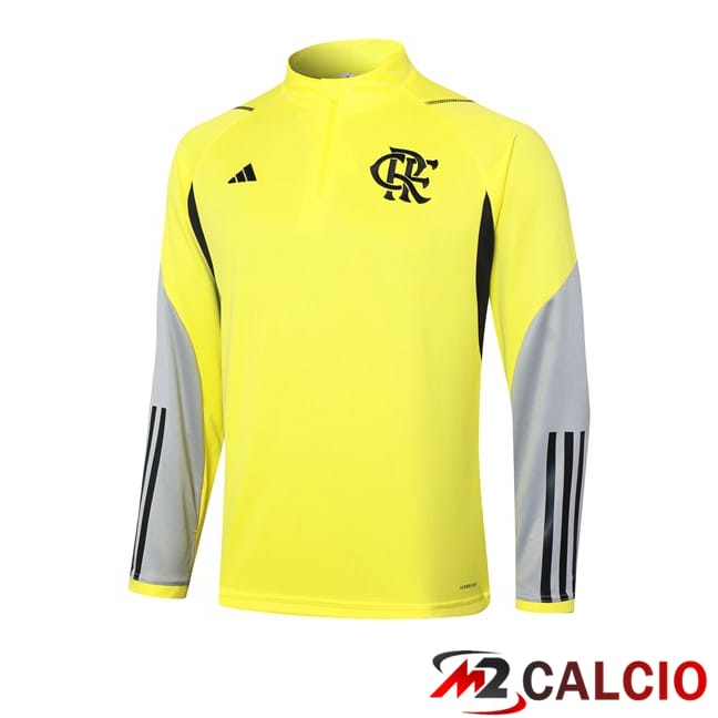 Maglie Calcio Personalizzate,Tute Calcio Squadre,Maglia Nazionale Italiana Calcio | Felpa Allenamento Flamengo Giallo 2024/2025