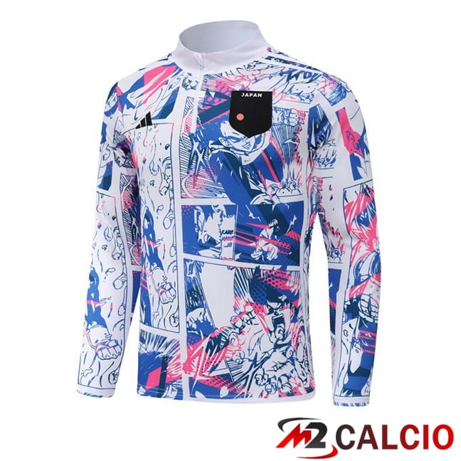 Maglie Calcio Personalizzate,Tute Calcio Squadre,Maglia Nazionale Italiana Calcio | Felpa Allenamento Giappone Bianco 2024/2025
