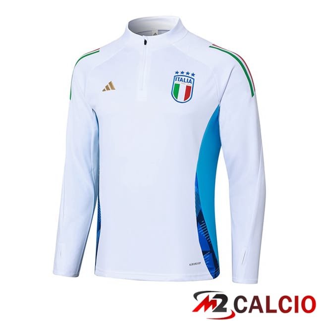 Maglie Calcio Personalizzate,Tute Calcio Squadre,Maglia Nazionale Italiana Calcio | Felpa Allenamento Italia Bianco 2024/2025