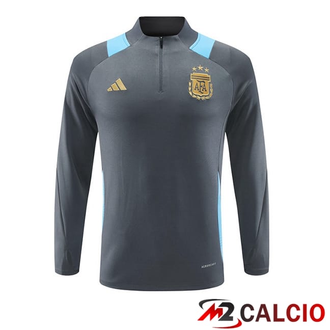 Maglie Calcio Personalizzate,Tute Calcio Squadre,Maglia Nazionale Italiana Calcio | Felpa Allenamento Argentina Grigio 2024/2025