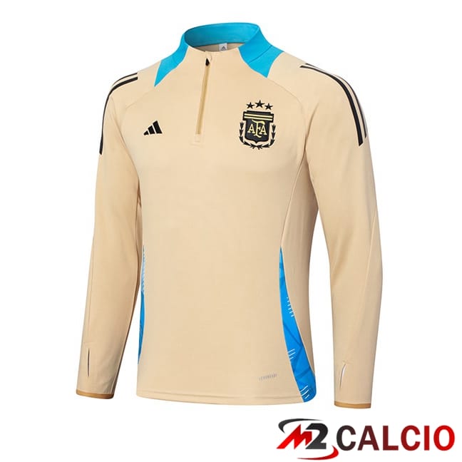 Maglie Calcio Personalizzate,Tute Calcio Squadre,Maglia Nazionale Italiana Calcio | Felpa Allenamento Argentina Giallo 2024/2025