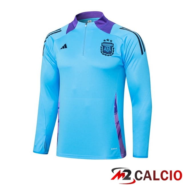 Maglie Calcio Personalizzate,Tute Calcio Squadre,Maglia Nazionale Italiana Calcio | Felpa Allenamento Argentina Blu 2024/2025