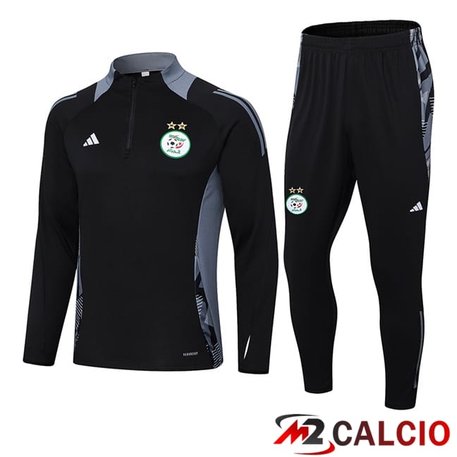 Maglie Calcio Personalizzate,Tute Calcio Squadre,Maglia Nazionale Italiana Calcio | Insieme Tuta Calcio Algeria Nero 2024/2025